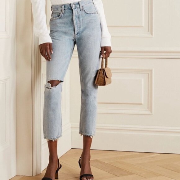 Agolde Riley Crop - Shatter - size 27 - Picture 1 of 16